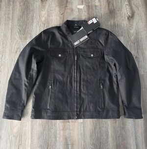 Harley-Davidson Men's Black Denim Trucker Riding  Jacket